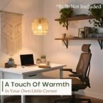 Chi An Home 11.8" Boho Jute Plug in Pendant Light, Handwoven Natural Hanging Lamp Plug in with Dimmable Light Switch, Wicker Hanging Light Fixture for Bedroom Living Room Kitchen (No Bulb Included) - - Image 3