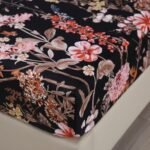 MAG 3pcs Black Floral Queen Bed Sheet,Microfiber Flower Bedding Sheet Set,Boho Bedding Sheet Set with 1 Fitted Sheet and 2 Pillowcases,14 Inches Deep (Black, Queen) : Home & Kitchen - Image 4