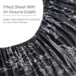 HYPREST Black Sheets Queen,Deep Pocket Sheets, 1800 Thread Count Pattrn Bed Sheets Soft Breathable Cute Printed Boho Farmhouse Bed Sheets, Oeko-Tex Certificated- Up to 18 Inch : Home & Kitchen - Image 7