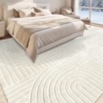 MATIIUI Beige Solid Area Rug 8x10 – Large Washable Soft Indoor Rugs for Living Room Bedroom, Modern Geometric Bohemian Pattern High-Low Pile Textured Carpet for House Apartment, Home Office Decor : Home & Kitchen - Image 7