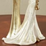 Touch of Class Fanning Grace Decorative Lady Figurine | 13.5" H | Handpainted Resin Woman in Ivory Gown with Golden Glitter and Fan | Elegant Home Decor Accent : Home & Kitchen - Image 5