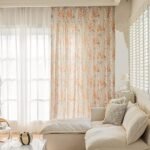 SUOUO Boho Burnt Orange Floral Semi Sheer Curtains for Living Room Linen Textured 84 inches Long Rod Pocket Patterned Leaf Window Drapes for Dining Bedroom 2 Panels : Home & Kitchen - Image 8
