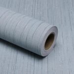 Grasscloth Peel and Stick Wallpaper Grey Blue 15.74" X 118.11" Fabric Textured Self-Adhesive Contact Paper Removable Vinyl Wall Paper Grass Cloth Linen Wallpapers for Bathroom Bedroom Cabinets Desk -