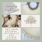 BOHOPHY Toquilla Straw Hand Fan - Natural Raffia Wedding Favor Fans, abanico para boda - Handicraft Wall Art - HandMade wall Decor - UPF50+ 1pc : Home & Kitchen - Image 6