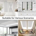 Vatge Self-Adhesive French Door Curtains - Rodless No Drill Light Filtering Window Treatment for Sliding Glass Doors, 1 Panel, W25 x L72, Greyish White : Home & Kitchen - Image 8