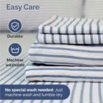 King Size 4 Piece Sheet Set - Comfy Breathable & Cooling Bed Sheets Set - Hotel Luxury Bedding for Women, Men, Kids, Teens, Boys & Girls - Deep Pockets, Soft, Wrinkle Free - Oeko-Tex - Blue Stripes 2 : Home & Kitchen - Image 6