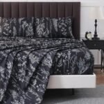 HYPREST Black Sheets Queen,Deep Pocket Sheets, 1800 Thread Count Pattrn Bed Sheets Soft Breathable Cute Printed Boho Farmhouse Bed Sheets, Oeko-Tex Certificated- Up to 18 Inch : Home & Kitchen