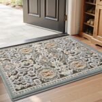 LUMI Indoor Door Mat for Entrance 17x30, Luxury Front Doormat with Non-Slip Latex Rubber Backing, Soft Washable Dirt Trapper, Flower Whipser (Folded Package) : Patio, Lawn & Garden