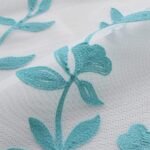 Melodieux Flower Embroidery Sheer Curtain for Living Room, Bedroom Farmhouse Style Rod Pocket Voile Drape, White/Blue, 52 by 84 Inch (1 Panel) : Home & Kitchen - Image 6
