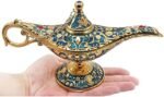 AVESON Classic Vintage Aladdin Magic Genie Costume Lamp Home Table Decoration & Gift, Golden Blue : Home & Kitchen - Image 4