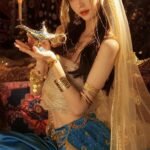 AVESON Classic Vintage Aladdin Magic Genie Costume Lamp Home Table Decoration & Gift, Golden Blue : Home & Kitchen - Image 2