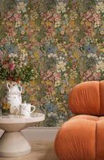 Vintique Floral Wallpaper Peel and Stick Boho Wall Paper Removable Waterproof Green Petal Pattern Contact Paper for Bedroom, Bathroom, Home Wall 17.3" x 118" - - Image 6