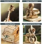 ROKR 3D Puzzles for Adults 1:5 Scale Cello Model Kit with Base 199pcs Wooden Music Box Building Kit Desk Gift for Men Women Hobby for Adults : Toys & Games - Image 5