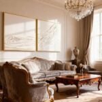 Artists' Handicraft, 3D Large Hand Painted Abstract Wall Art, Fabric Textured Artwork, Luxury Boho Modern Beige Wall Decor for Living Room Bedroom Hallway Office, Landscape, 30x30Inches x 2pcs: Posters & Prints - Image 3