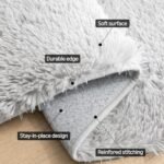 Amazon Basics Fluffy Washable Round Area Rug, Circle Shaggy Carpet for Living Room, Bedroom, Nursery, 4'R, Gray : Home & Kitchen - Image 3