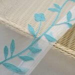 Melodieux Flower Embroidery Sheer Curtain for Living Room, Bedroom Farmhouse Style Rod Pocket Voile Drape, White/Blue, 52 by 84 Inch (1 Panel) : Home & Kitchen - Image 7