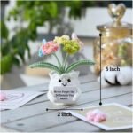 YOOJEE Forget-Me-Not Crochet Flower Potted Plant Gift : Arts, Crafts & Sewing - Image 4