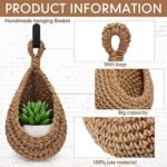Honeydak Boho Decor Hanging Wall Baskets for Kitchen 3 Pack Teardrop Baskets with Hooks Storage Fruit Onion Vegetable Potato for Home 3 Sizes(Linen,Hemp Rope): Home & Kitchen - Image 2