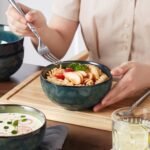 | vancasso Starry 24oz Bowls for Soup, Ceramic Deep Soup Bowls Set of 4, Green Cereal Bowls Set for Kitchen, Salad Bowls Set, Pasta Oatmeal Bowls, Lead-free, Dishwasher & Microwave Oven Safe Cereal Bowls - Image 5