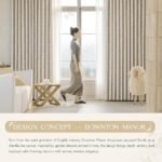 Beauoop Beige Floral Jacquard Blackout Curtains 84 Inches Long 2 Panels for Bedroom Living Room Flower Chenille Room Darkening Thermal Insulated Soundproof Grommet Window Treatments Drapes 52x84x2 : Home & Kitchen - Image 9