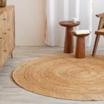 HOMEMONDE 6ft Round Natural Jute Rug - Handwoven Braided Reversible Vintage Area Rug Farmhouse Rustic and Bohemian Eco Friendly Home Décor for Bedroom, Living Room and Kitchen : Home & Kitchen - Image 3