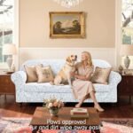 SUBRTEX 2 Piece Couch Covers, Jacquard Damask 3 Seater Sofa Cover with Seat Cushion, Stretch Sofa Slipcovers Non Slip Furniture Protector for Dogs Pets (Large, Light Grey) : Home & Kitchen - Image 4