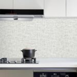 MANONIRIA Grey Grasscloth Peel and Stick Wallpaper, Textured Vintage Contact Paper 15.75inch x 118.11inch, Self Adhesive Removable Faux Linen Vinyl Wallpaper for Cabinets Wall Decoration - - Image 6