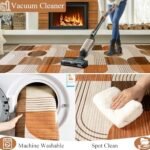 QDUIDU Large Machine Washable 5x7 Area Rug, Soft Modern Geometric Abstract Orange Rugs for Bedroom Living Room, Non-Shedding Faux Wool Indoor Throw Floor Carpet for Office Entryway Dining Room Decor : Home & Kitchen - Image 9