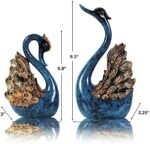 CECKQUE 2pcs Swan Statues Couple's Home Decorations for Living Room Decor and Accessories, Sculptures Home Decor for Coffee Table, Book Shelf Decor Accents (Blue) : Home & Kitchen - Image 7