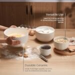 KooK Ceramic Mixing Bowls, Nesting Set of 4, Embossed Kitchen Dishware, Prep, Serving, Gift, Microwave and Dishwasher Safe, 20/44/98/145 oz, Narbonne Collection (Ivory): Home & Kitchen - Image 3