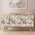 Jeweluck Floral Wallpaper Peel and Stick Vintage Floral Contact Paper Peel and Stick 16.9”x118.1” Poppy Flower Wallpaper Boho Leaf Removable Self Adhesive Wall Paper for Cabinets Bedroom Decorative - - Image 3