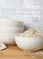 | LE TAUCI Cereal bowls 26 oz, Ceramic Soup Bowl for Kitchen, Embossment Stoneware Bowl for Pho, Chip, Fruits, Salad, Noodle, Ramen, Suit For Housewarming - 6 Inch, Set of 4, Arctic white Soup Bowls - Image 2