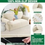 MAXIJIN Stretch Couch Cover Sofa Covers for 3 Cushion Couch (71"-91" Washable Sofa Slipcovers with Non-Slip Foam & Elastic Strap, Dog Cat Pet Friendly Furniture Protector (Large, Beige) : Home & Kitchen - Image 4