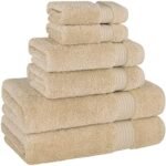 Cotton Paradise 6 Piece Towel Set, 100% Cotton Soft Absorbent Turkish Towels for Bathroom, 2 Bath Towels 2 Hand Towels 2 Washcloths, Beige Towel Set : Home & Kitchen - Image 5