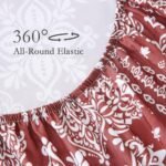 ChicView Queen Size Paisley Printed Sheet Set,4 Pieces Boho Style Breathable Soft Microfiber Bedsheets, Anti Pilling Deep Pockets Easy Care Bed Sheets, Red : Home & Kitchen - Image 5