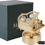 Matashi 24K Gold Plated Swan Lake Piano Music Box – Crystal Studded Figurine – Beautiful Home & Office Décor – Ideal Christmas, Valentine’s for Her : Home & Kitchen - Image 2