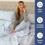King Size 4 Piece Sheet Set - Comfy Breathable & Cooling Bed Sheets Set - Hotel Luxury Bedding for Women, Men, Kids, Teens, Boys & Girls - Deep Pockets, Soft, Wrinkle Free - Oeko-Tex - Blue Stripes 2 : Home & Kitchen - Image 4