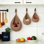Honeydak Boho Decor Hanging Wall Baskets for Kitchen 3 Pack Teardrop Baskets with Hooks Storage Fruit Onion Vegetable Potato for Home 3 Sizes(Linen,Hemp Rope): Home & Kitchen - Image 6