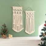 Mkono 2 Pcs Macrame Woven Wall Hanging Boho Chic Geometric Art Decor - Beautiful Bedroom Nursery Apartment Home Decoration, Gift for Girls Adults Birthday Christmas, 28" L x 13" W : Home & Kitchen - Image 4