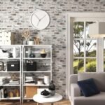 Brick Wallpaper Peel and Stick Wallpaper 17.3"x393" Grey and White 3D Brick Wallpapers Self Adhesive Vintage Wall Paper Removable Textured Contact Paper for Fireplace Kitchen Home Decoration Vinyl - - Image 4