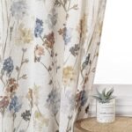 MYSKY HOME Floral Linen Curtains 84 inch Length 2 Panels Set Spring Flower Patterned Semi Sheer Light Filtering Privacy Farmhouse Grommet Drapes for Living/Dining Room, Yellow, W52 x L84, Pack-2 : Home & Kitchen - Image 8