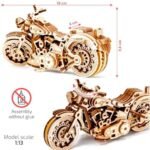 WOODEN.CITY Cruiser V-Twin Motorcycle 3D Puzzles for Adults - Wooden Model Kits to Build - Interactive Wooden Puzzle Motorcycle Kit - Hobbies for Men : Toys & Games - Image 3