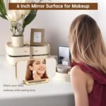 Peakeep Slim Digital Mirror Aesthetic Alarm Clock for Bedrooms Desk Decor - Plug in Electric Big LED Modern Small Clock for Office Living Room, Battery Backup, 6 Dimmers (Gold) : Home & Kitchen - Image 3