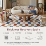 PureCozy Checkered Rug 8x10 for Living Room, Modern Rainbow Shag Rug Washable Non-Slip Large Area Rug Super Soft Indoor Fuzzy Carpet Fluffy Rugs for Bedroom Home Aesthetic Decor : Home & Kitchen - Image 6
