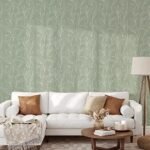 Coloritto Sage Modern Leaves Peel and Stick Wallpaper | Tropical Minimalistic Removable Mural | Self Adhesive Wallpaper (1 roll 24" W x 96" H) - - Image 4