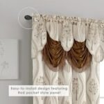 Elegant Comfort Luxurious Beautiful Curtain Panel Set with Attached Valance and Backing 54" X 84 inch (Set of 2), Beige : Home & Kitchen - Image 5