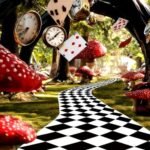 Preboun Wonderland Party Decoration Black and White Aisle Runner Rug Carpet Wall Art for Wonderland Birthday Party Decorations (Chic Style,47 x 118 Inches) : Home & Kitchen