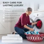 Mayil Manor 100% Natural Cotton Bed Sheets | 500 TC Single-Ply Sateen Weave King Size Sheets Set | Breathable & Hypoallergenic Solid 4-Piece Bedding with Deep Pocket Fitted, Flat, Pillowcase | White : Home & Kitchen - Image 7