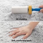 Amazon Basics Fluffy Washable Round Area Rug, Circle Shaggy Carpet for Living Room, Bedroom, Nursery, 4'R, Gray : Home & Kitchen - Image 4