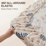 JSD Boho Floral Printed Sheet Set Queen Size 4 Piece, Soft Botanical Pattern Microfiber Sheets Extra Deep Pocket : Home & Kitchen - Image 6